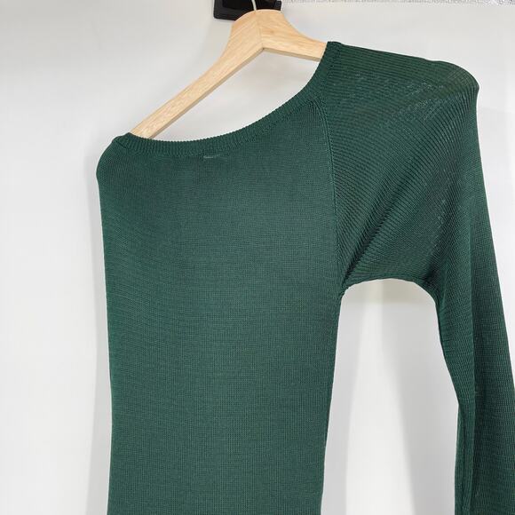 Baobab | NWT Kairi Maxi Dress Cucumber Emerald Green One Shoulder Knit M - Picture 12 of 15